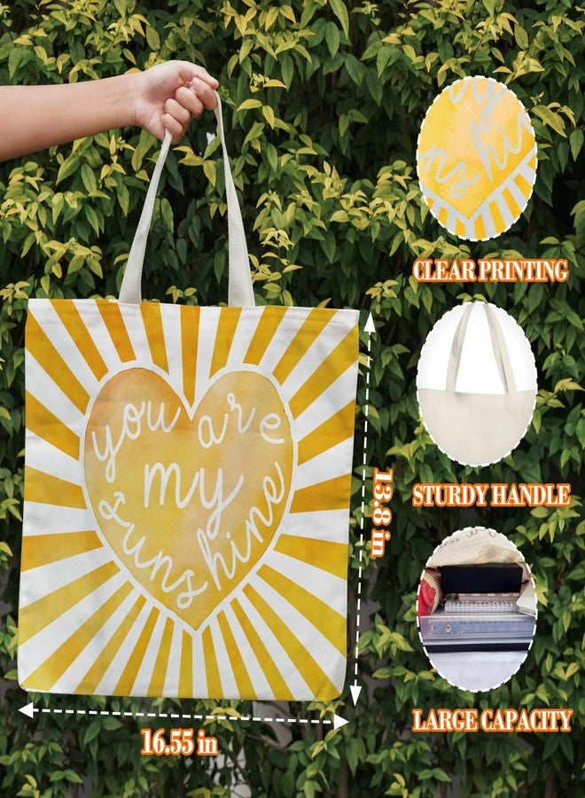 Levitatinyear Inspirational Canvas Tote for Women, Sunshine Motivational Tote, Sunshine Gift Bag, Mental Health Library Book Bags, Shoulder Bag Inspirational Gifts for Women Friends Colleagues -10 - Image 2